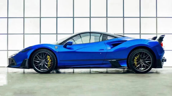 Blue F8 Ferrari Body Kit F8 MSY Estilo delantero Parche de labio del cuerpo Kit spoiler faldas laterales