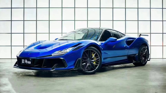 Blue F8 Ferrari Body Kit F8 MSY Estilo delantero Parche de labio del cuerpo Kit spoiler faldas laterales