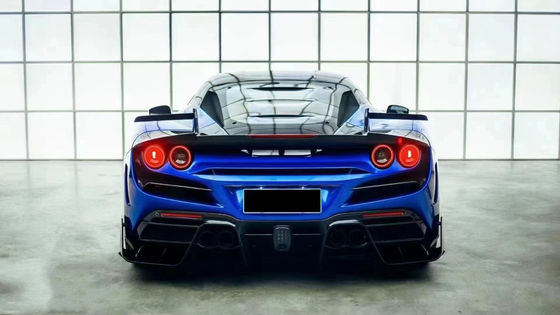 Blue F8 Ferrari Body Kit F8 MSY Estilo delantero Parche de labio del cuerpo Kit spoiler faldas laterales