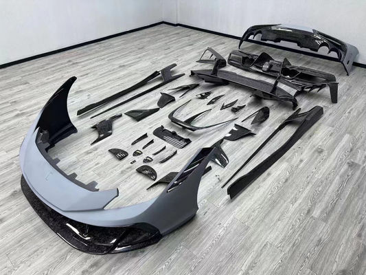 Blue F8 Ferrari Body Kit F8 MSY Estilo delantero Parche de labio del cuerpo Kit spoiler faldas laterales
