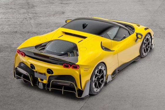 SF90 Ferrari Body Kit MSY estilo de fibra de carbono parachoque trasero spoiler labial falda lateral