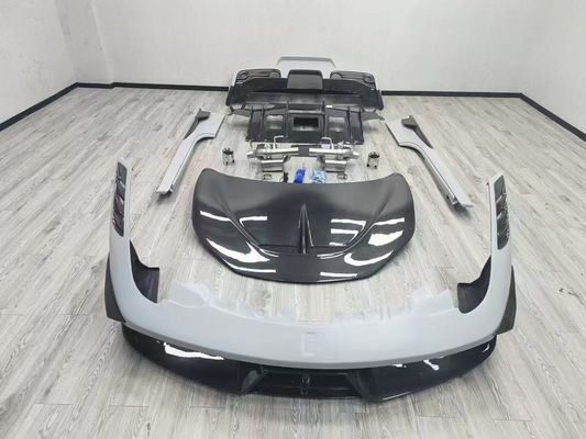 Ferrari 458 Kit de carrocería SP estilo de fibra de carbono delantero y trasero parachoque spoiler capucha 2010-2014