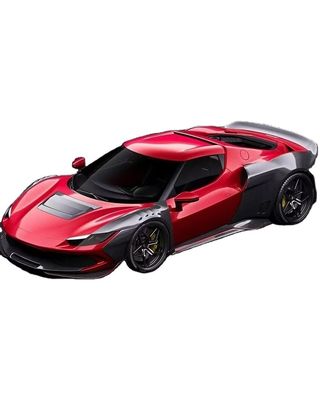 Red Ferrari 296 Kit de carrocería de automóviles ZE estilo difusor de fibra de carbono Spoiler labial frontal