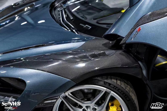 720s Kit de cuerpo de McLaren Blacksail estilo delantero parachoques spoiler de labio capó protector