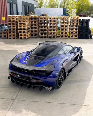 Blue 720s Kit de cuerpo ancho McLaren Fibra de carbono delantera de labio difusor