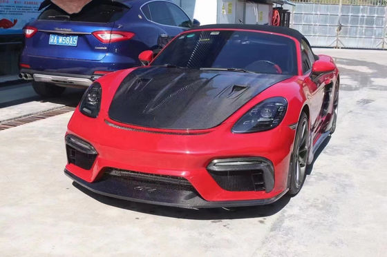 Cubierta de fibra de carbono de alta calidad para Porsche 718 Boxster Cubierta de fibra de carbono del motor de la escotilla 718 Upgrade GT4