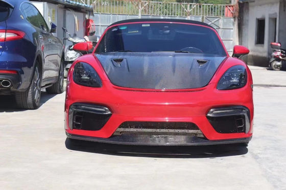 Cubierta de fibra de carbono de alta calidad para Porsche 718 Boxster Cubierta de fibra de carbono del motor de la escotilla 718 Upgrade GT4
