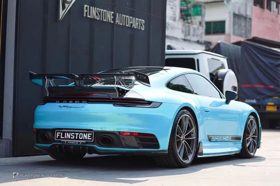 Para el Porsche 911 992 Kit de cuerpo de fibra de carbono 911 992 Modernizado estilo TechArt Frente de pala difusor spoiler lateral Falda de cuerpo Kit