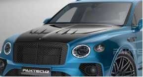 Auto Azul Bentley Bentayga Kit de carrocería de cuerpo ancho de fibra de carbono delantero de labio difusor de ala capucha
