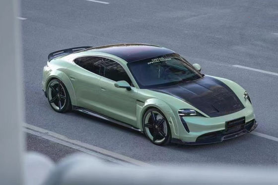 Nuevo producto para el Porsche Taycan Kit de cuerpo de fibra de carbono Taycan Wide Bodyki Frente de la pala de la falda lateral Spoiler Diffuser