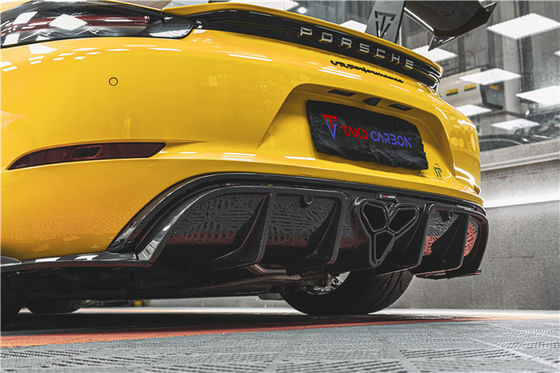 Para el Porsche 718 Boxster Cayman Kit de carrocería de fibra de carbono Material de fibra de carbono 718 difusor trasero de fibra de carbono EVO estilo 718 Kit de carrocería de fibra de carbono