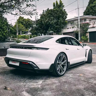 Para el Porsche Taycan Kit de cuerpo de fibra de carbono Taycan Upgrade Tech Style Fibra de carbono delantera, difusor de labios, spoiler lateral, falda de cuerpo