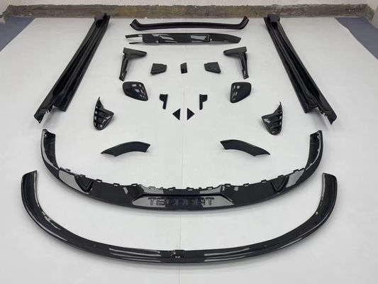 Para el Porsche Taycan Kit de cuerpo de fibra de carbono Taycan Upgrade Tech Style Fibra de carbono delantera, difusor de labios, spoiler lateral, falda de cuerpo