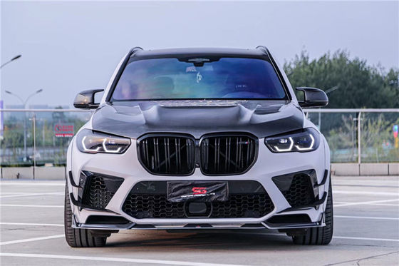 Compartimientos para automóviles Kit de carrocería de fibra de carbono para BMW X5M X5M Capuchón de fibra de carbono X5M Frente de pala difusor spoiler X5M Kit de carrocería ancha