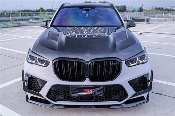 Compartimientos para automóviles Kit de carrocería de fibra de carbono para BMW X5M X5M Capuchón de fibra de carbono X5M Frente de pala difusor spoiler X5M Kit de carrocería ancha
