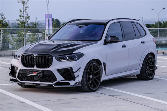 Compartimientos para automóviles Kit de carrocería de fibra de carbono para BMW X5M X5M Capuchón de fibra de carbono X5M Frente de pala difusor spoiler X5M Kit de carrocería ancha