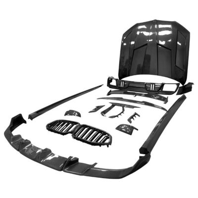 Repuestos para automóviles para BMW X6M F96 Kit de carrocería de fibra de carbono X6M F96 Modernizado LARTE Estilo de diseño Kit de carrocería de difusor de spoiler de pala frontal