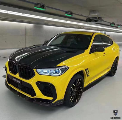 Repuestos para automóviles para BMW X6M F96 Kit de carrocería de fibra de carbono X6M F96 Modernizado LARTE Estilo de diseño Kit de carrocería de difusor de spoiler de pala frontal