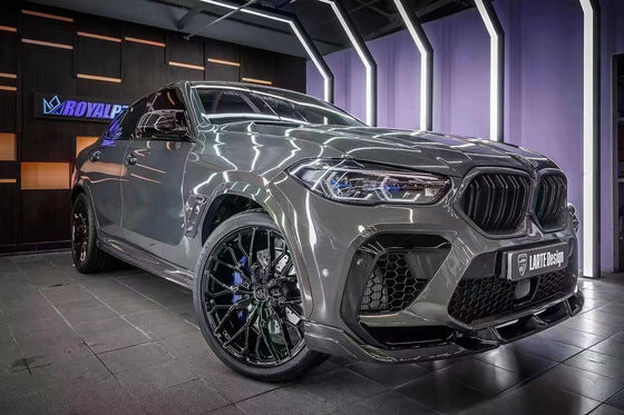 Repuestos para automóviles para BMW X6M F96 Kit de carrocería de fibra de carbono X6M F96 Modernizado LARTE Estilo de diseño Kit de carrocería de difusor de spoiler de pala frontal