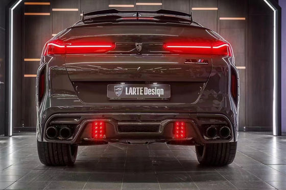 Repuestos para automóviles para BMW X6M F96 Kit de carrocería de fibra de carbono X6M F96 Modernizado LARTE Estilo de diseño Kit de carrocería de difusor de spoiler de pala frontal