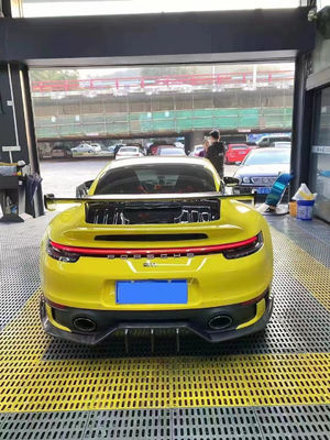 para el Porsche 992 Kit de cuerpo de fibra de carbono 992 Fibra de carbono delantera del labio difusor de la falda lateral del spoiler del capó del guardabarros