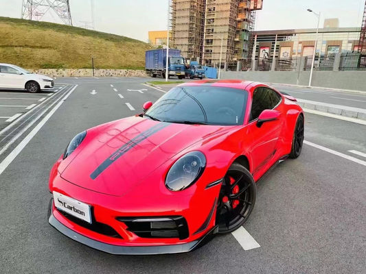 para el Porsche 992 Kit de cuerpo de fibra de carbono 992 Fibra de carbono delantera del labio difusor de la falda lateral del spoiler del capó del guardabarros
