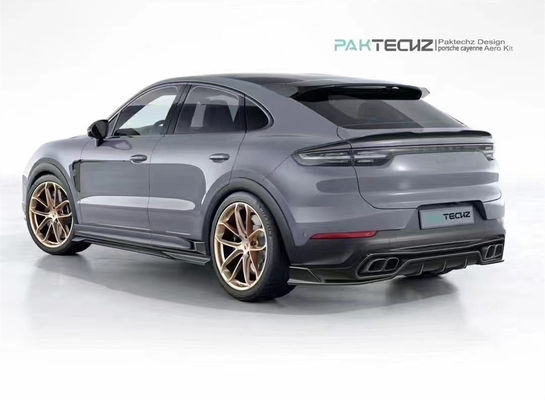 Para Porsche Cayenne Fibra de carbono Kit de cuerpo Cayenne Fibra de carbono delantera Difusor de labios Spoiler de la parte superior del capó de la camiseta