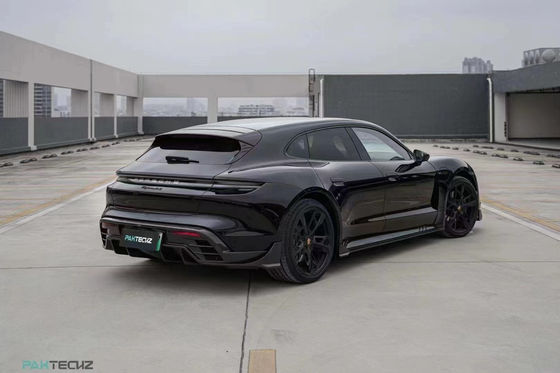Kit de carrocería de fibra de carbono seca para Porsche Taycan Taycan actualización de estilo PAKTECHZ Kit de carrocería de spoiler de difusor de pala frontal