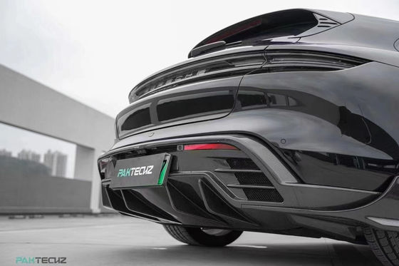 Kit de carrocería de fibra de carbono seca para Porsche Taycan Taycan actualización de estilo PAKTECHZ Kit de carrocería de spoiler de difusor de pala frontal