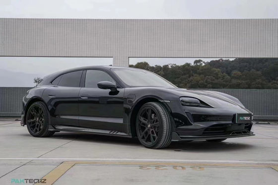Kit de carrocería de fibra de carbono seca para Porsche Taycan Taycan actualización de estilo PAKTECHZ Kit de carrocería de spoiler de difusor de pala frontal
