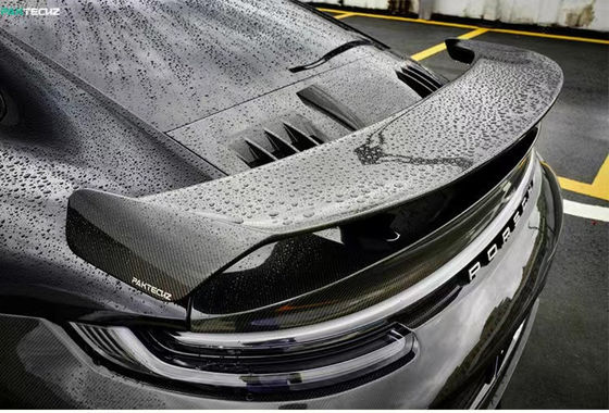 Para el Porsche 992 Turbo Spoiler de fibra de carbono 992 Turbo Upgrade Paktechz Style Spoiler de cubierta de cola de fibra de carbono