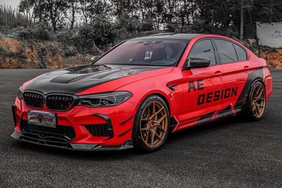 Auto partes Kit de cuerpo de fibra de carbono para BMW M5 F90 M5 F90 Fibra de carbono delantera pala difusor spoiler lateral falda con capucha Kit de cuerpo