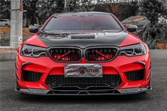Auto partes Kit de cuerpo de fibra de carbono para BMW M5 F90 M5 F90 Fibra de carbono delantera pala difusor spoiler lateral falda con capucha Kit de cuerpo