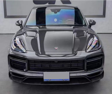 Para el Porsche Cayenne Kit de cuerpo ancho de fibra de carbono Cayenne actualiza el estilo MSY Fibra de carbono delantera del difusor de labios Spoiler Hood