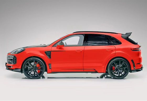 Para el Porsche Cayenne Kit de cuerpo ancho de fibra de carbono Cayenne actualiza el estilo MSY Fibra de carbono delantera del difusor de labios Spoiler Hood