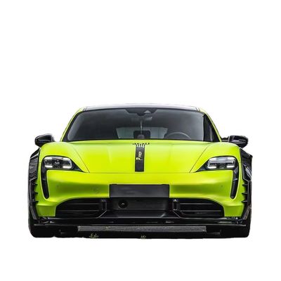 Para Porsche Taycan Kit de carrocería ancha Taycan actualiza el estilo PD de fibra de carbono delantero de labio difusor spoiler lateral falda arco de la rueda