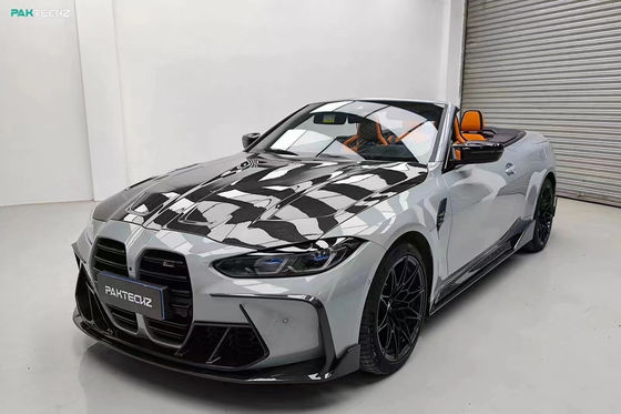 Para el BMW G80 G82M3 M4 Kit de cuerpo de fibra de carbono G80 G82M3 M4 Modernizado estilo Paktechz Frente de labio difusor spoiler Hood