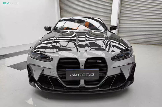 Para el BMW G80 G82M3 M4 Kit de cuerpo de fibra de carbono G80 G82M3 M4 Modernizado estilo Paktechz Frente de labio difusor spoiler Hood