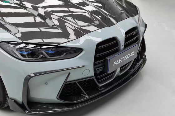 Para el BMW G80 G82M3 M4 Kit de cuerpo de fibra de carbono G80 G82M3 M4 Modernizado estilo Paktechz Frente de labio difusor spoiler Hood
