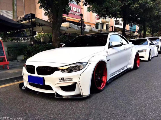 LB Kit de cuerpo ancho para BMW M4 F82 Kit de cuerpo ancho M4 F82 Modernizado LB Estilo Frente Difusor de labio Spoiler Kit de cuerpo de fibra de carbono