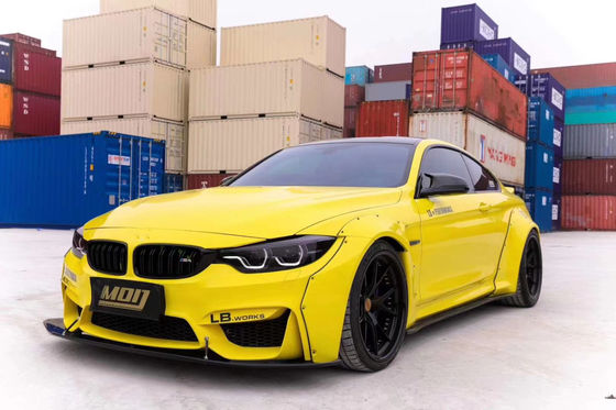 LB Kit de cuerpo ancho para BMW M4 F82 Kit de cuerpo ancho M4 F82 Modernizado LB Estilo Frente Difusor de labio Spoiler Kit de cuerpo de fibra de carbono