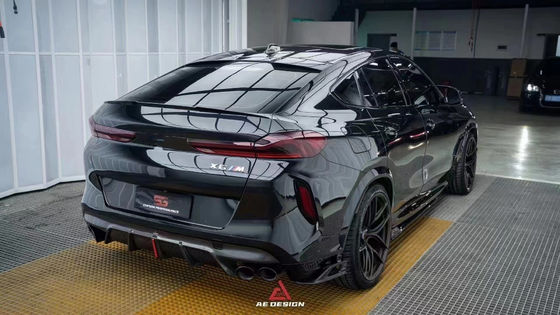 Para el BMW X6M F96 Kit de cuerpo de fibra de carbono X6M F96 actualiza el AE estilo de fibra de carbono delantero del difundidor de labio