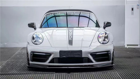 Para el Porsche 992s Kit de cuerpo de fibra de carbono 992s AE estilo Fibra de carbono seca delantera de labio difusor spoiler faldana lateral