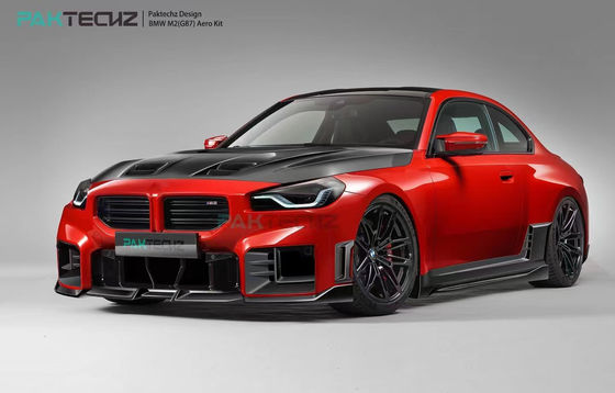 Para el BMW M2 G87 Kit de cuerpo de fibra de carbono M2 mejorado estilo Paktechz Fibra de carbono delantera del difusor de labios Spoiler Hood