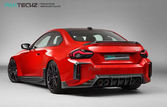 Para el BMW M2 G87 Kit de cuerpo de fibra de carbono M2 mejorado estilo Paktechz Fibra de carbono delantera del difusor de labios Spoiler Hood