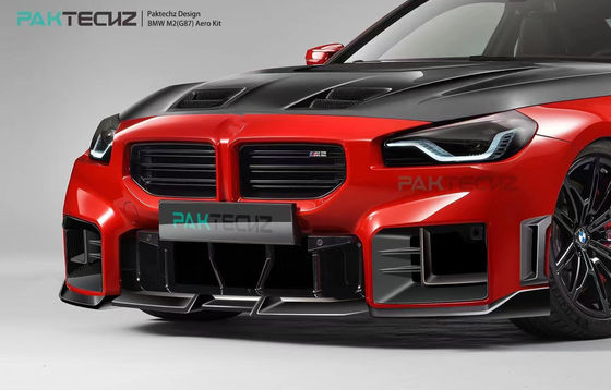 Para el BMW M2 G87 Kit de cuerpo de fibra de carbono M2 mejorado estilo Paktechz Fibra de carbono delantera del difusor de labios Spoiler Hood