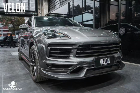 Reemplazo de 2019 Porsche Cayenne Kit de cuerpo faldas laterales Fibra de carbono seca difusor spoiler