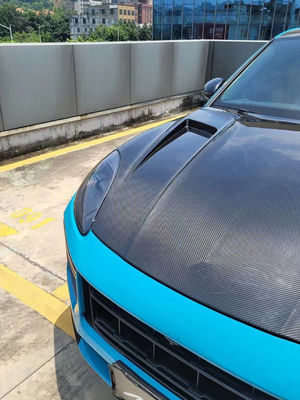 2019 Black Porsche Cayenne Body Kit TH Style Capó del motor cubierta de fibra de carbono seca