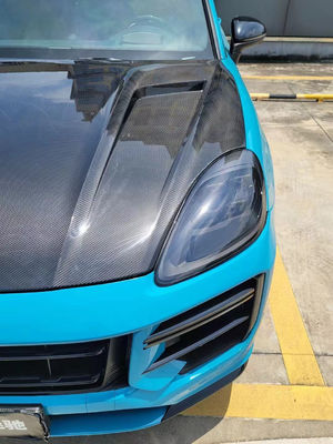 2019 Black Porsche Cayenne Body Kit TH Style Capó del motor cubierta de fibra de carbono seca
