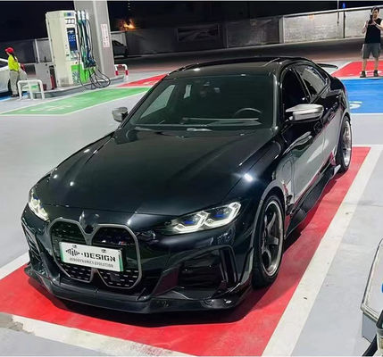 Para el BMW I4 Kit de cuerpo de fibra de carbono I4 Kit de cuerpo de fibra de carbono de la cara del labio difusor spoiler del lado de la falda Hood I4